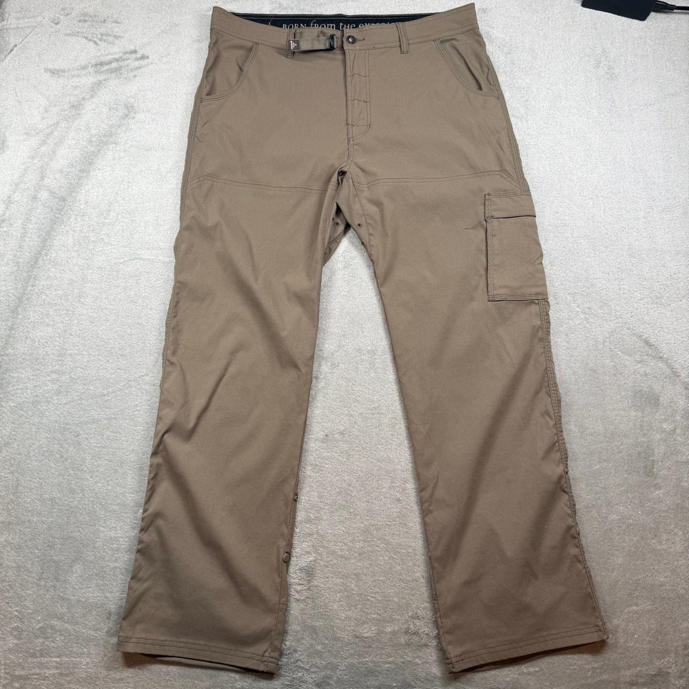 Prana Zion Cargo Pants Mens XLx32 Tan Brown Hiking Climbing Stretch Outdoor Gorp